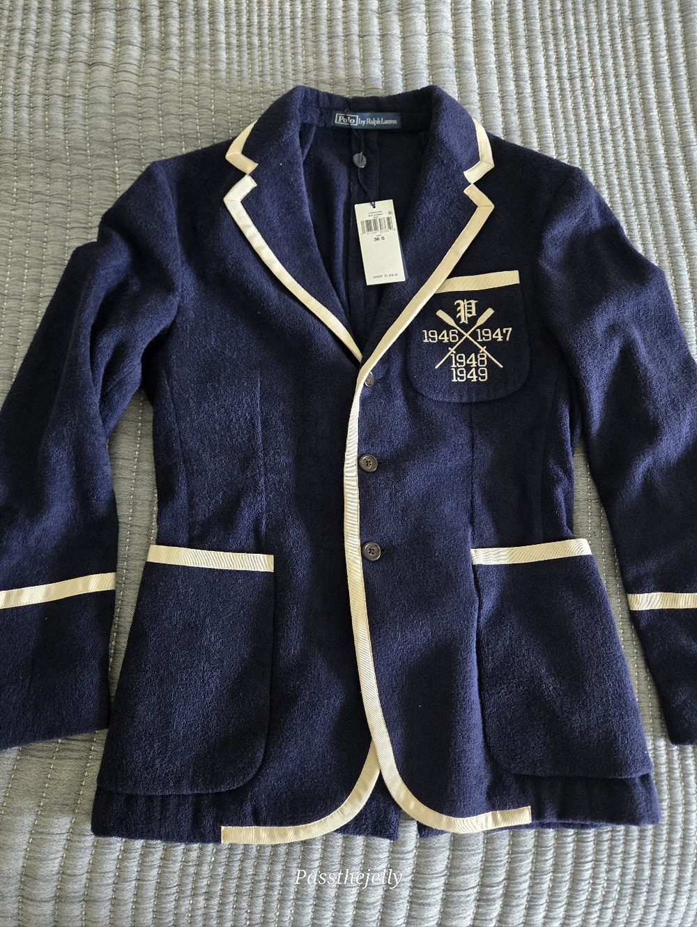 Polo Ralph Lauren Blazer Mens Small 36S Soft Rowing Club Terry Sport Coat $1498